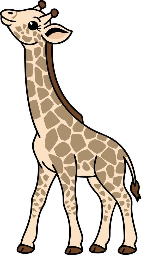 Cute Cartoon Giraffe Illustration for Children's Design Projects vector