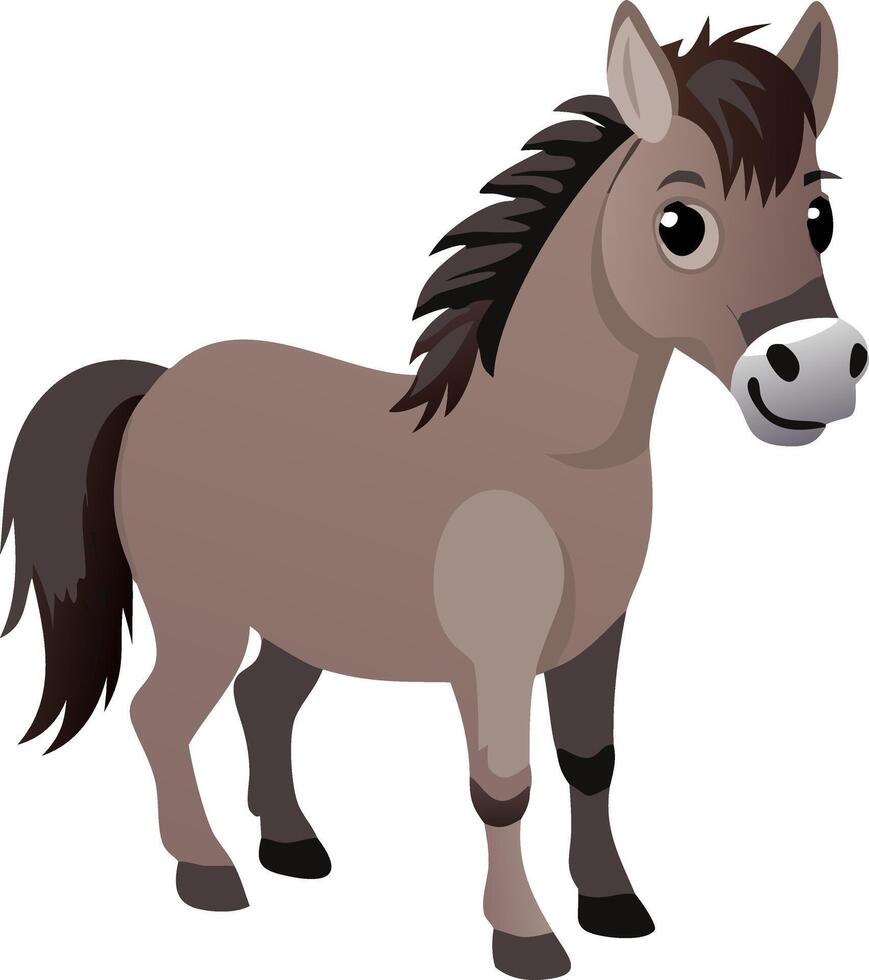 Cute Cartoon Pony Illustration for Children's Media and Educational Use vector