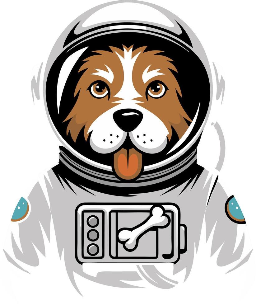 Cute Dog Astronaut Illustration in Space Suit for Fun Pet Designs vector