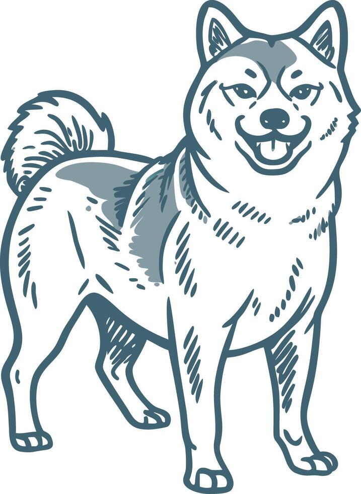 Cute Dog Illustration Playful Smiling Face Art for Pet Lovers vector