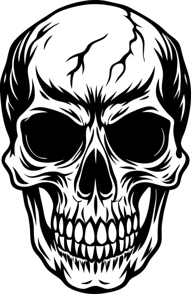 Detailed Skull Illustration for Halloween and Gothic Art Designs vector
