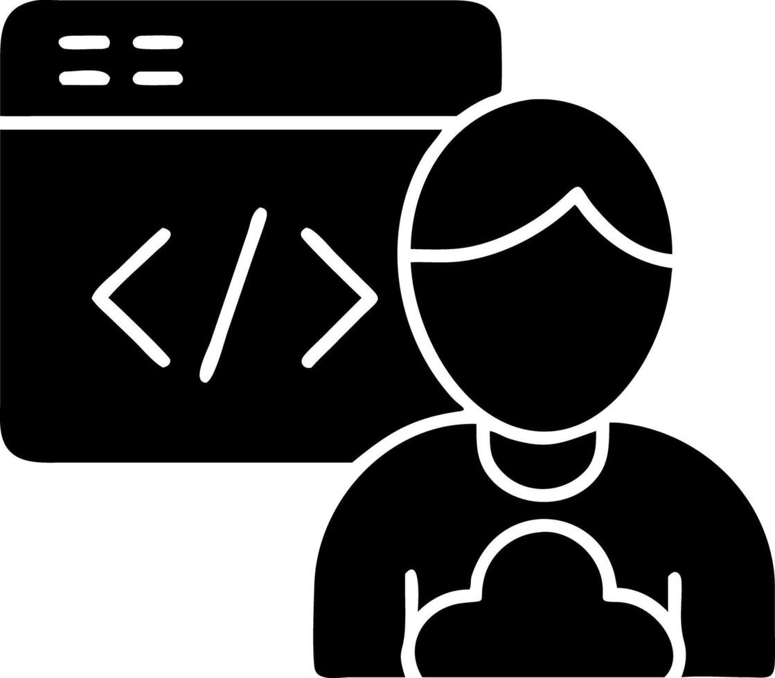Developer with Coding Symbols and Cloud Graphic for Tech Applications vector