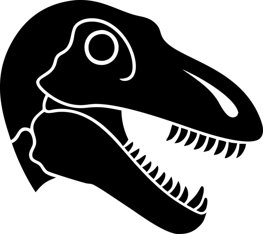 Dinosaur Skull Silhouette Art for Educational and Design Use vector