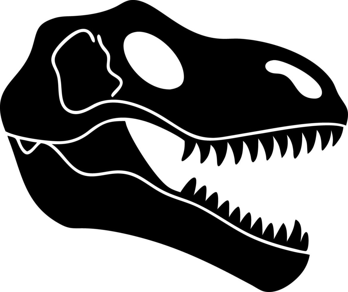 Dinosaur Skull Silhouette Illustration Prehistoric Fossil vector