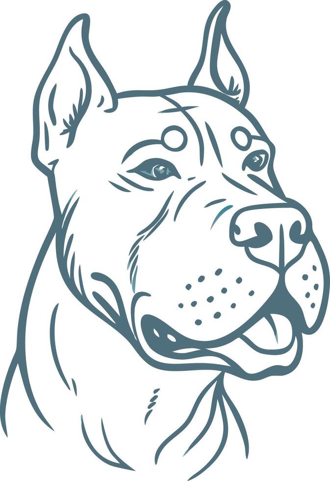Dog Head Illustration Canine Art Outline Drawn Design for Decor and Branding vector