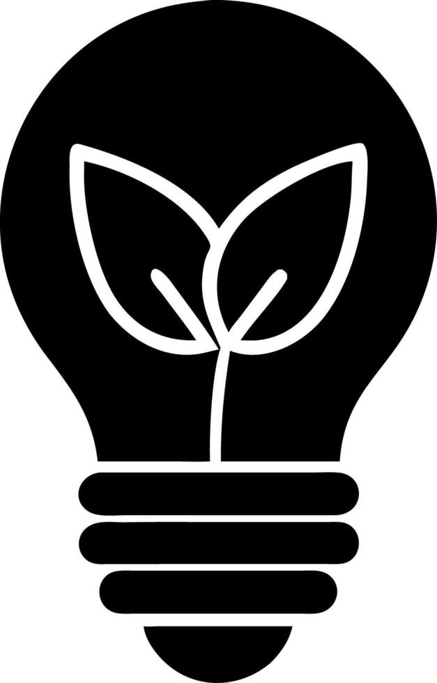 Eco Friendly Energy Concept Lightbulb with Leaf Symbol Illustration vector
