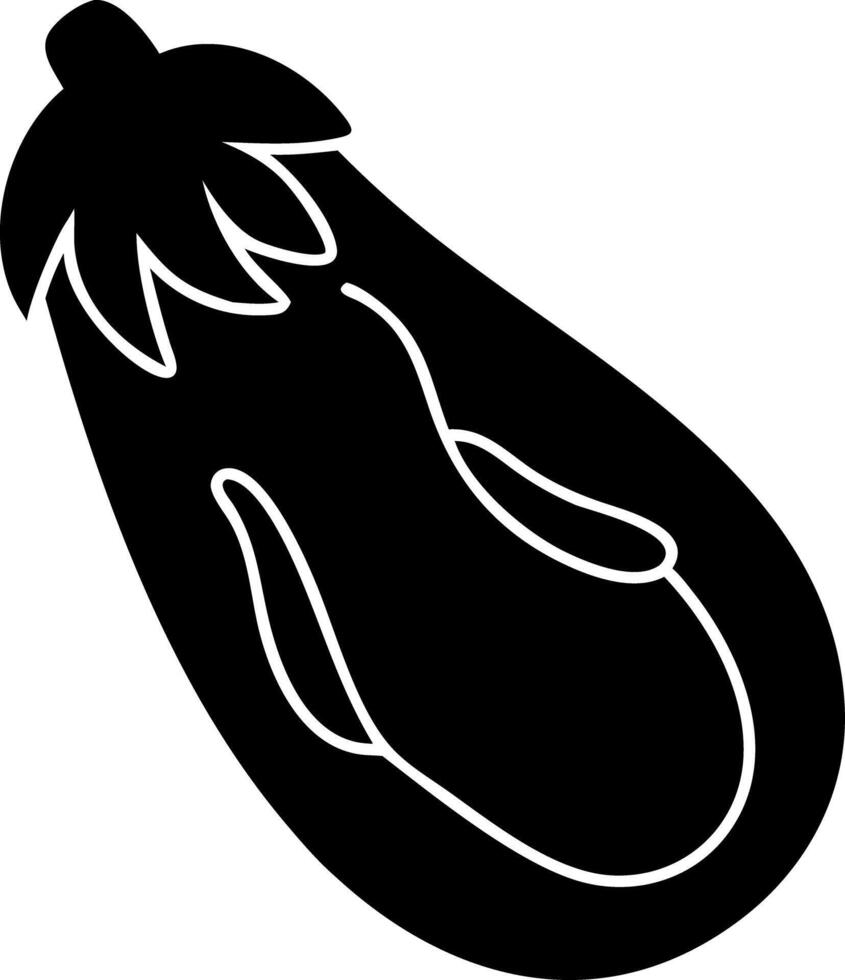 Eggplant Black Outline for Culinary Design and Food Illustrations vector