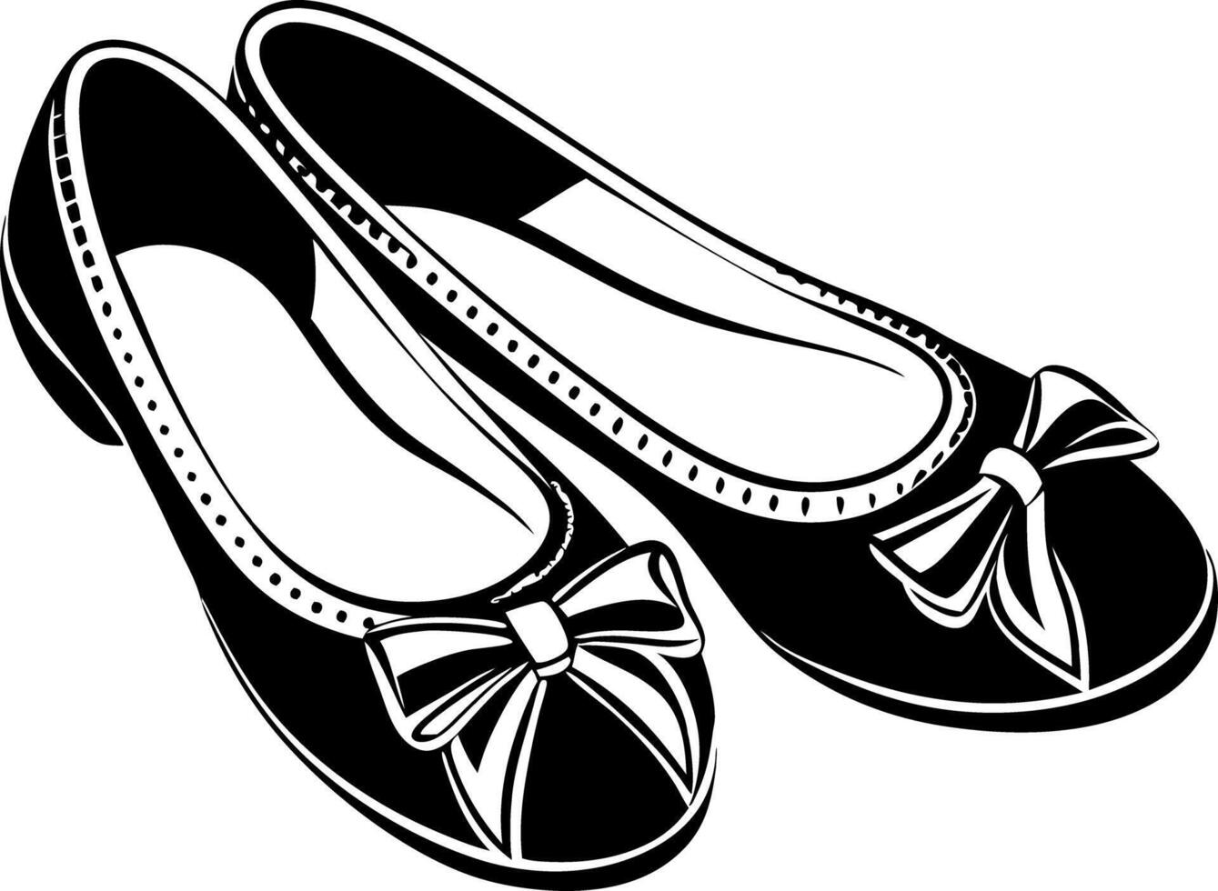 Elegant Ballet Flats with Bow Design Fashion Illustration vector