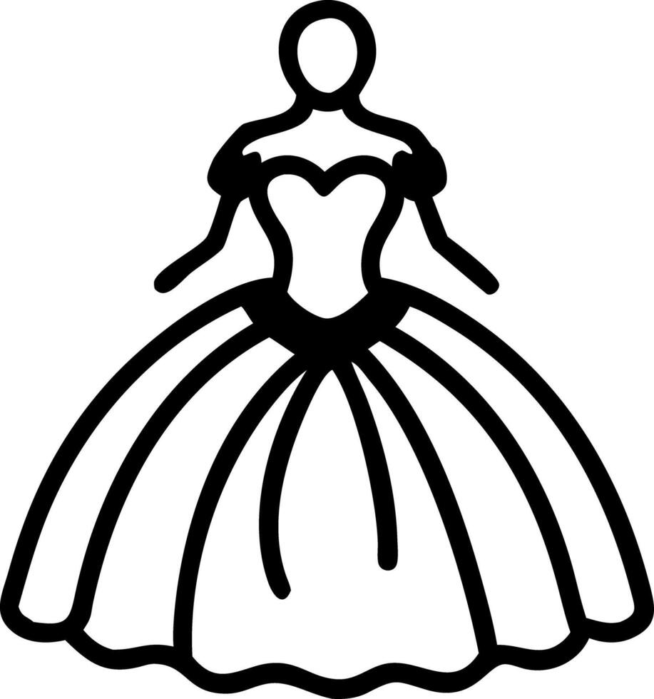 Elegant Dress Outline Fashion for Bridal and Event Design Inspiration vector