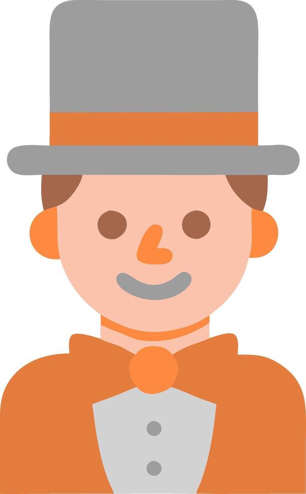 Elegant Gentleman in Top Hat and Bow Tie Illustration vector