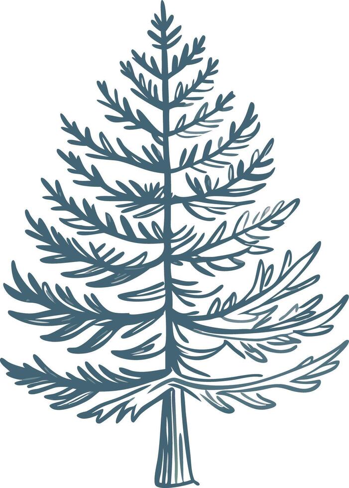 Elegant Evergreen Tree Illustration Nature Eco-Friendly Design vector