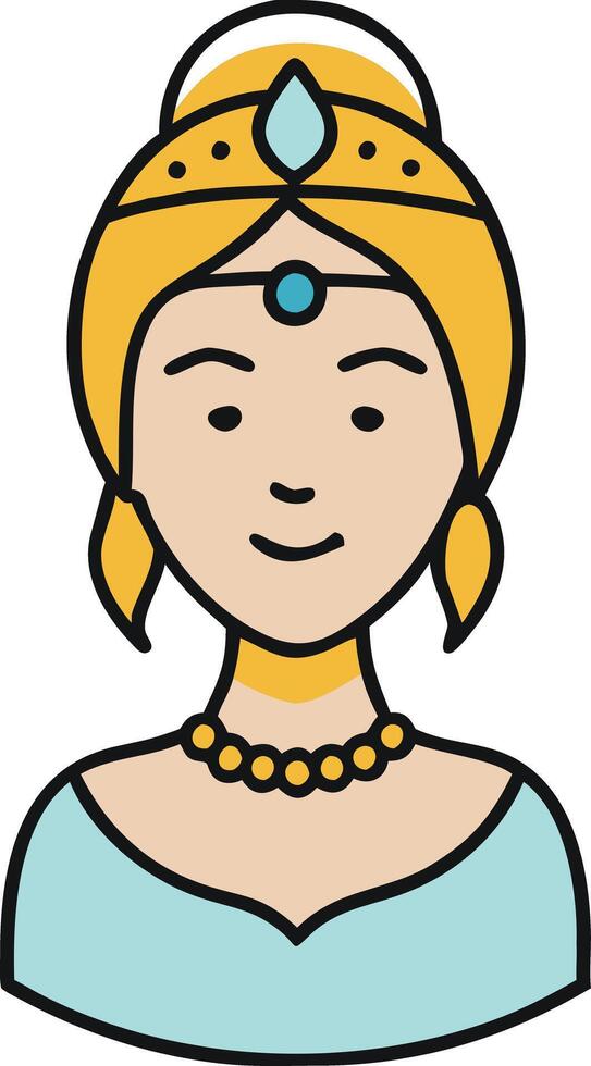 Elegant Princess Illustration for Storybook and Graphic Design vector
