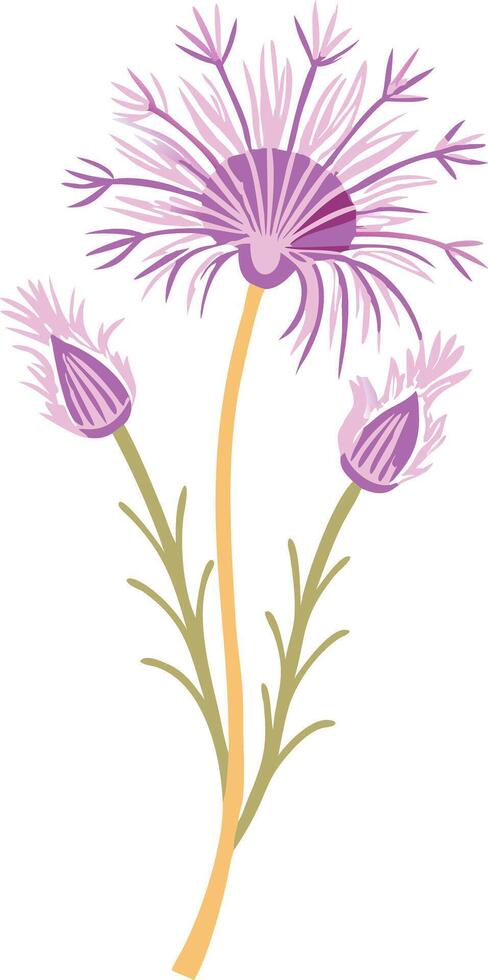Elegant Purple Thistle Floral Illustration for Design Projects vector