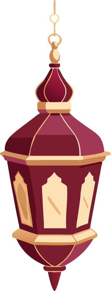 Elegant Red and Gold Hanging Lantern for Holiday and Decor Themes vector
