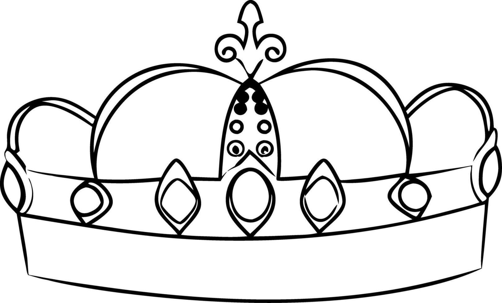Elegant Royal Crown Illustration for Decorative Design Elements vector