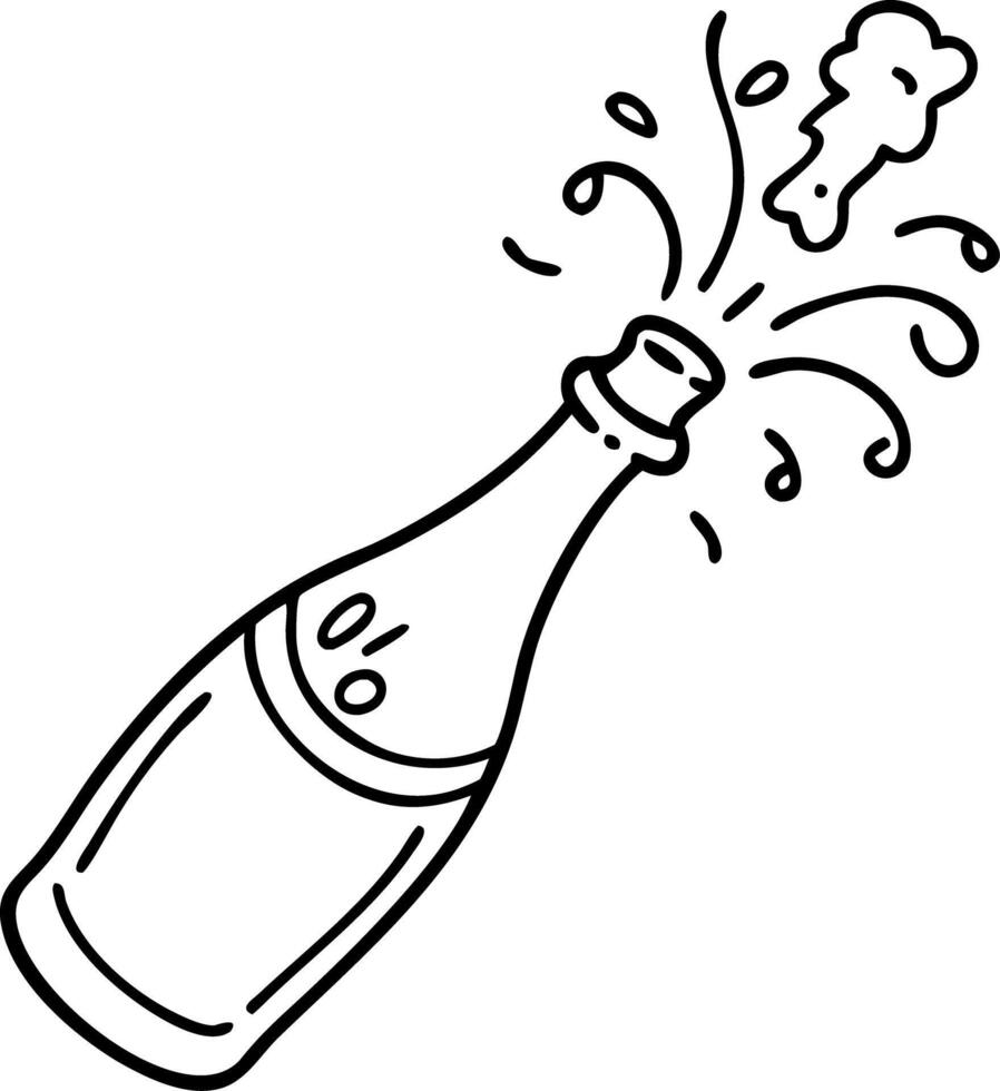 Exploding Champagne Bottle Celebration Party Illustration vector