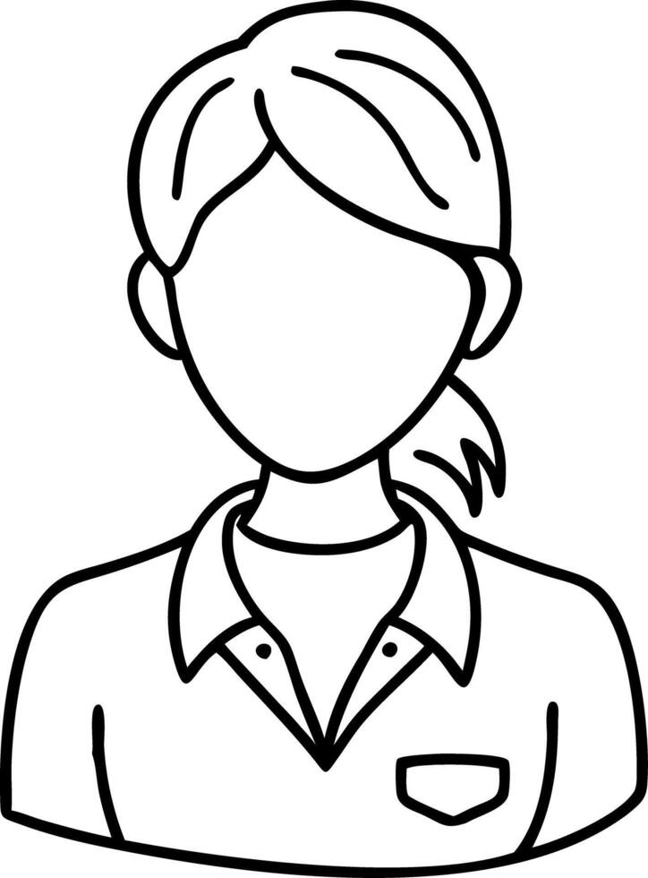 Female Avatar Outline Illustration for Profile or Placeholder vector