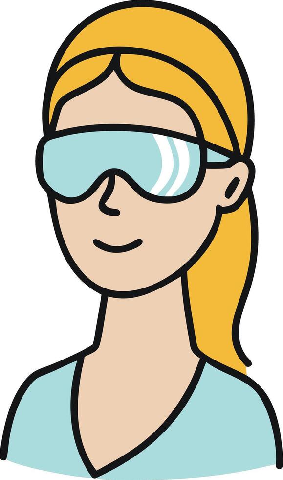 Female Avatar in Sunglasses Illustration for Fashion and Tech Contexts vector