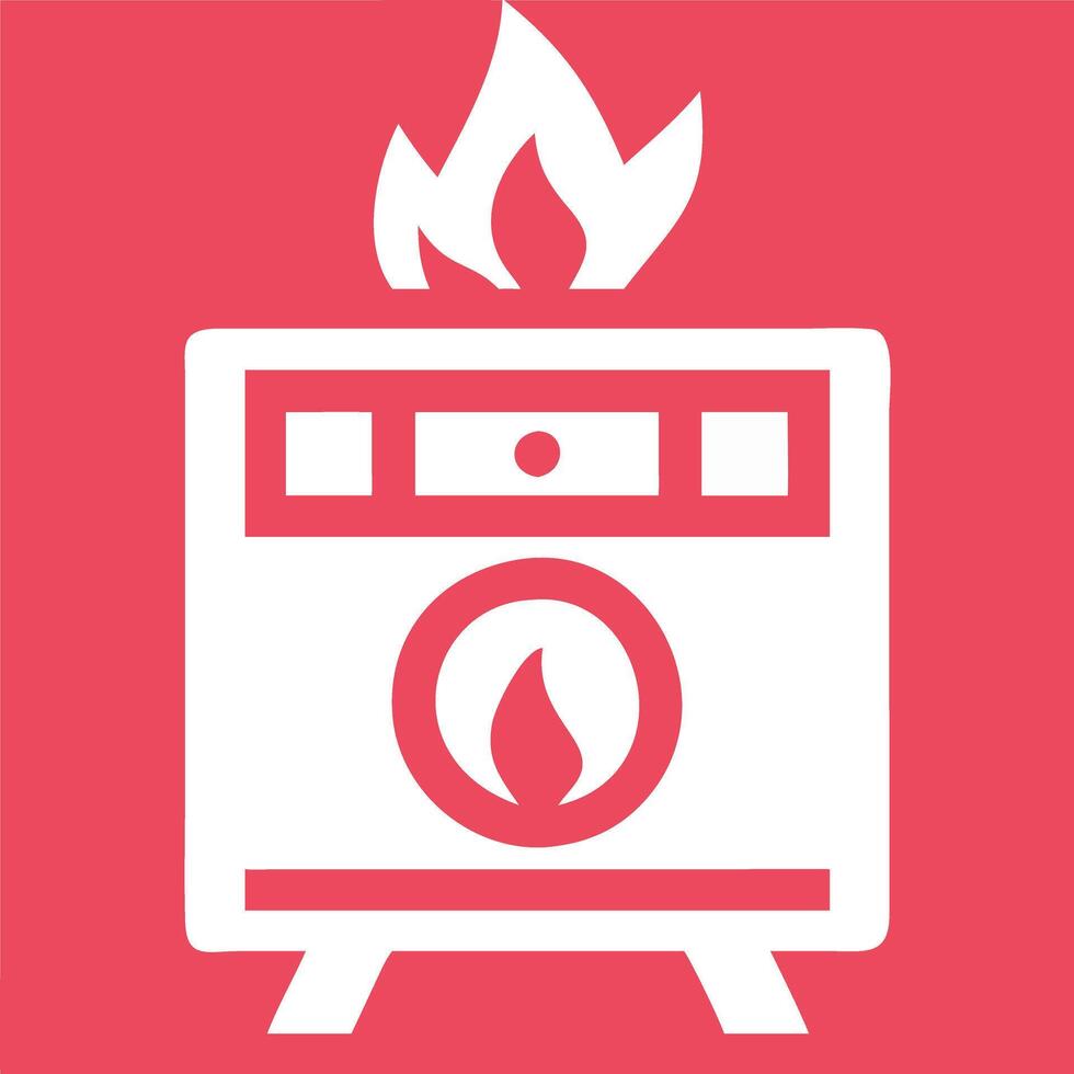 Fire Safety Illustration Heating Appliance with Flames vector