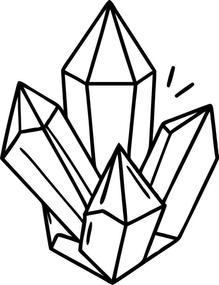 Geometric Crystal Cluster Illustration for Design and Decoration vector
