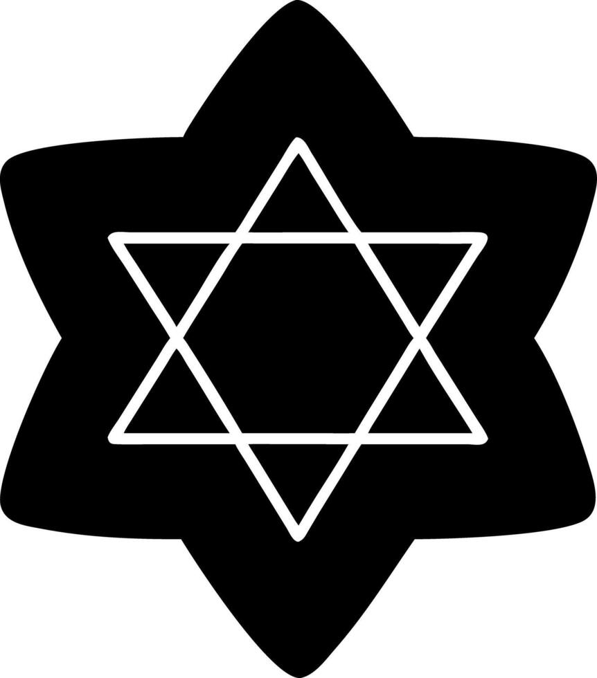 Geometric Six-Pointed Star with Bold Black Outline Illustration vector