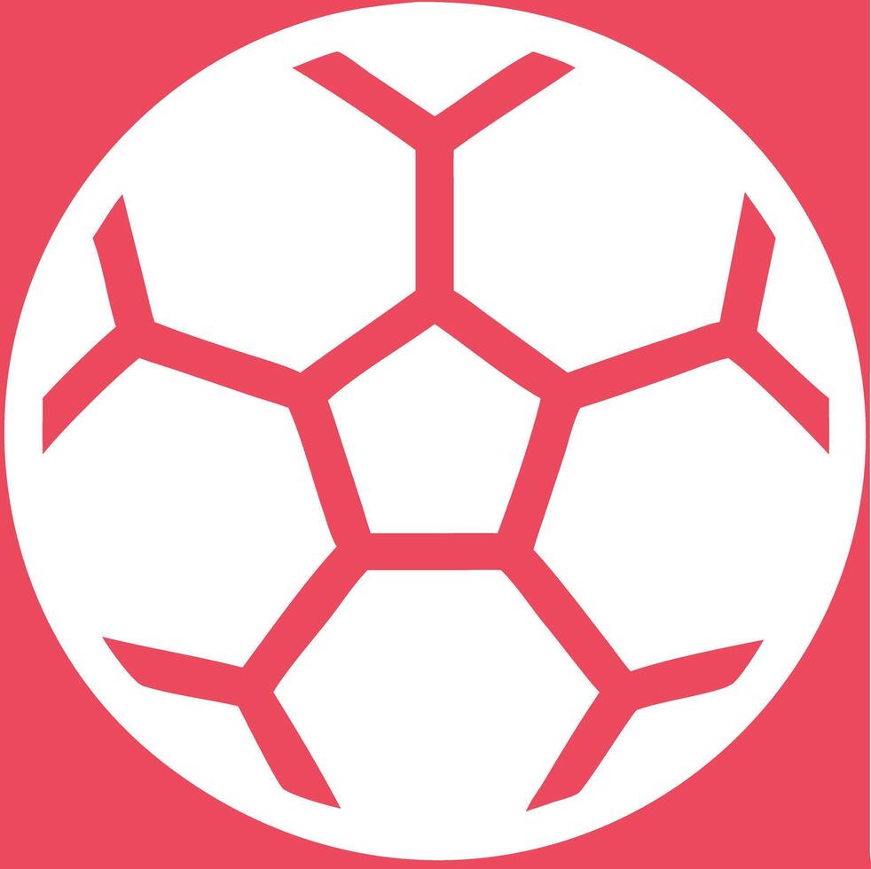 Geometric Soccer Ball Illustration in Red and Gray Abstract Design vector