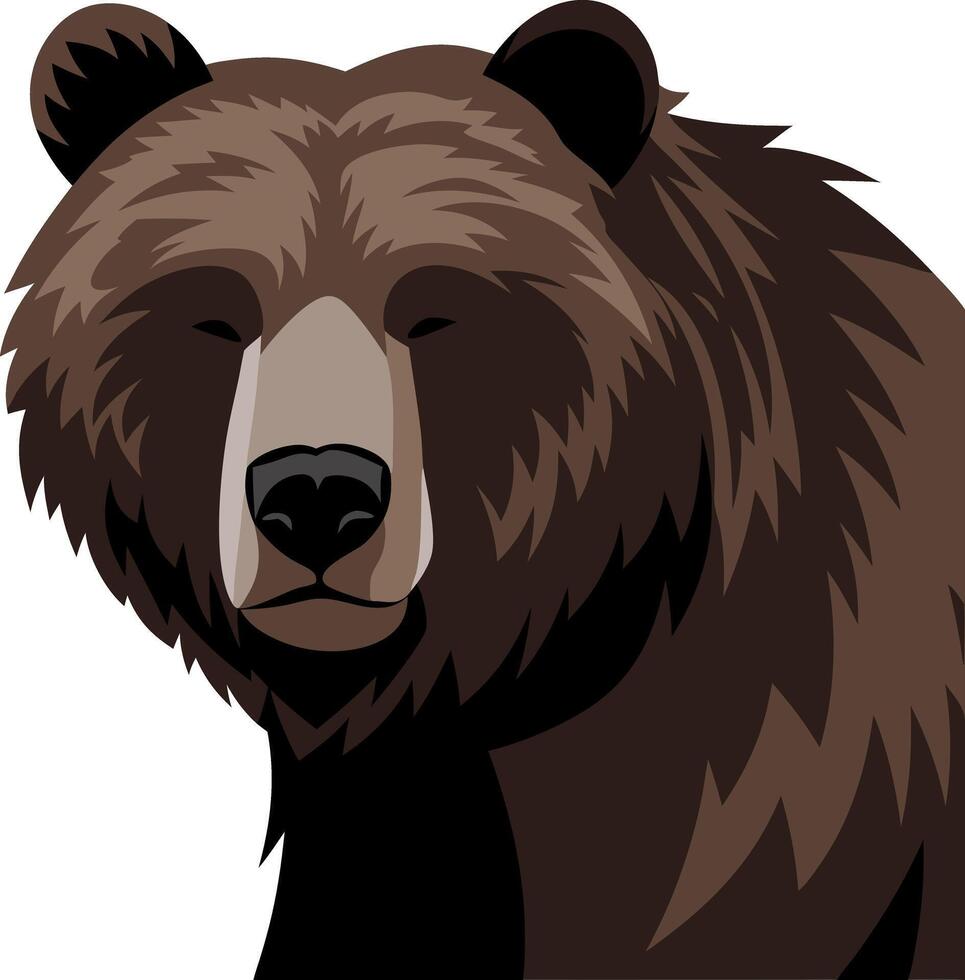 Grizzly Bear Illustration for Wildlife and Nature Design Projects vector