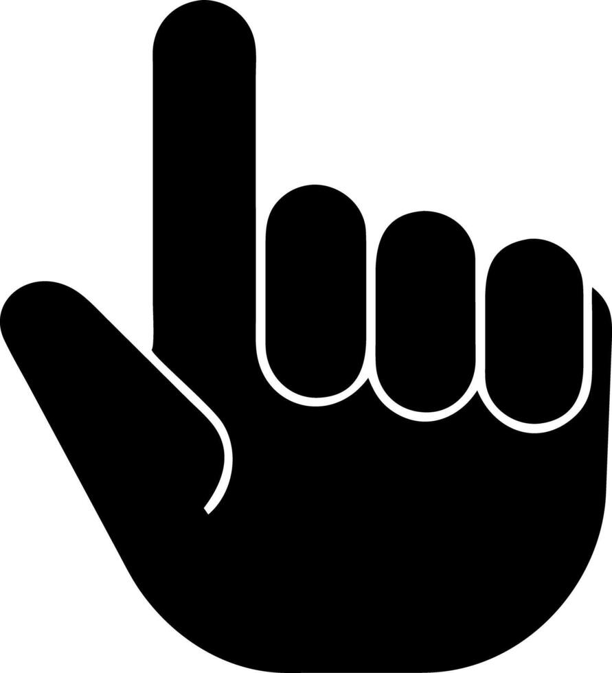 Hand Gesture Black Silhouette Sign Language L Symbol Purple Background vector