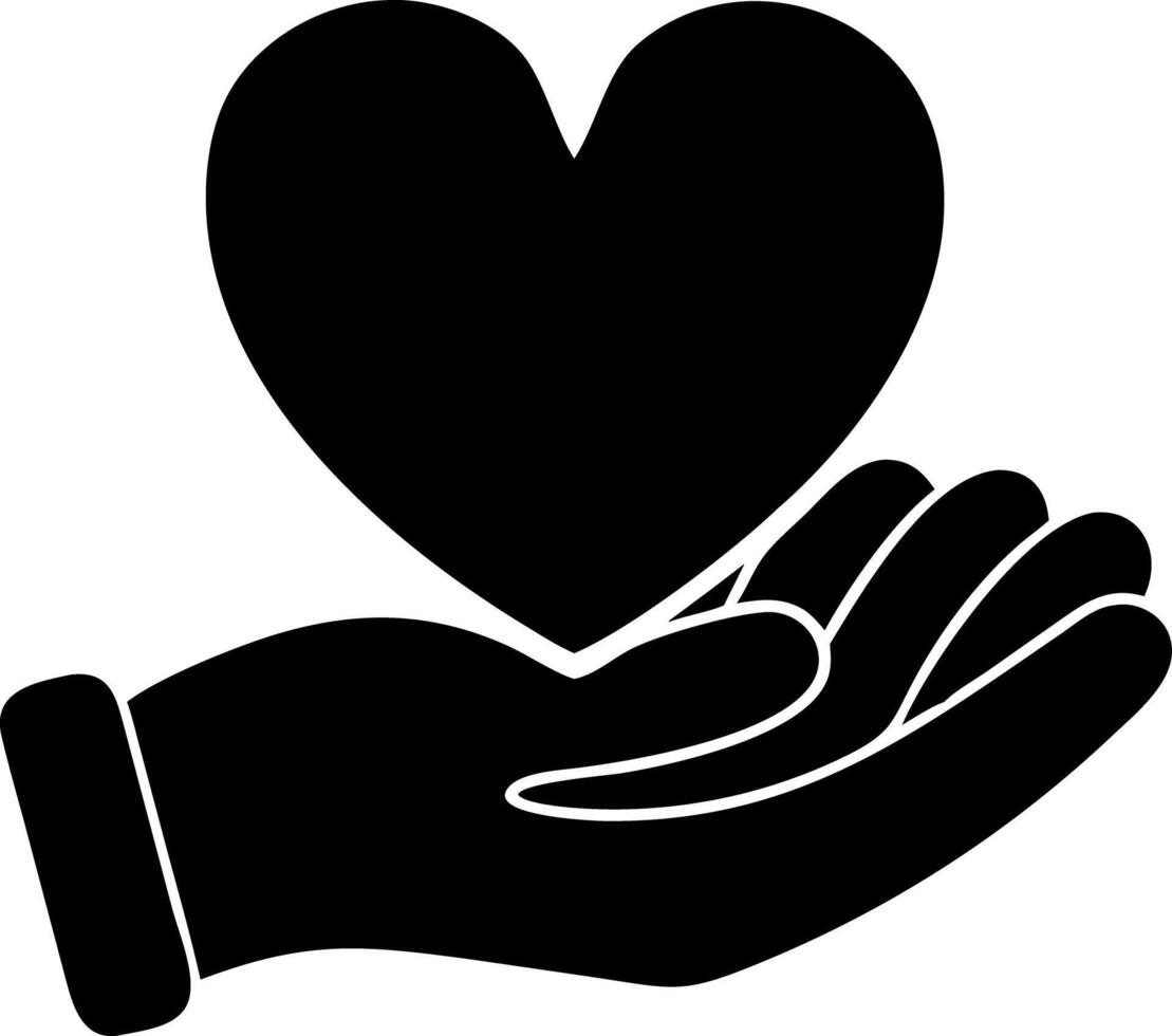 Hand Holding Heart Symbol of Care and Compassion Graphic vector