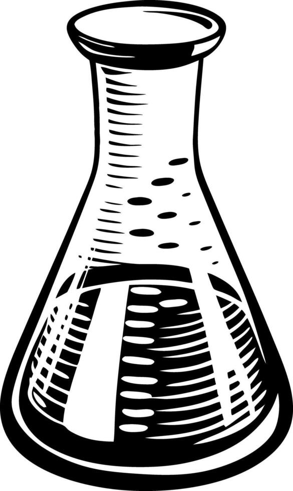 Hand-Drawn Laboratory Flask for Scientific and Educational Designs vector
