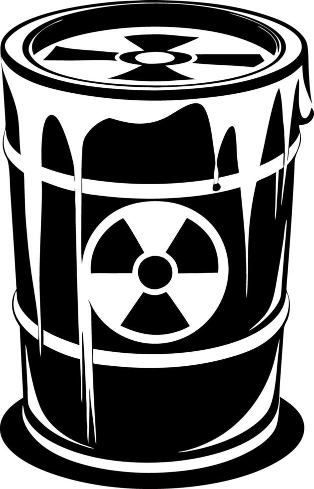 Hazardous Waste Barrel with Radiation Symbol Illustration vector