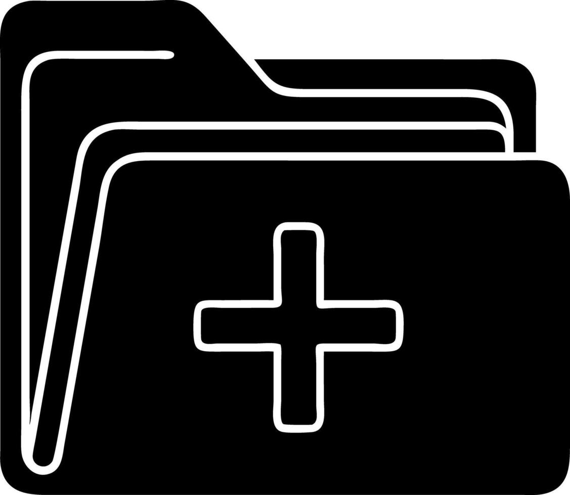 Healthcare Document Medical Records Folder with Cross Symbol vector