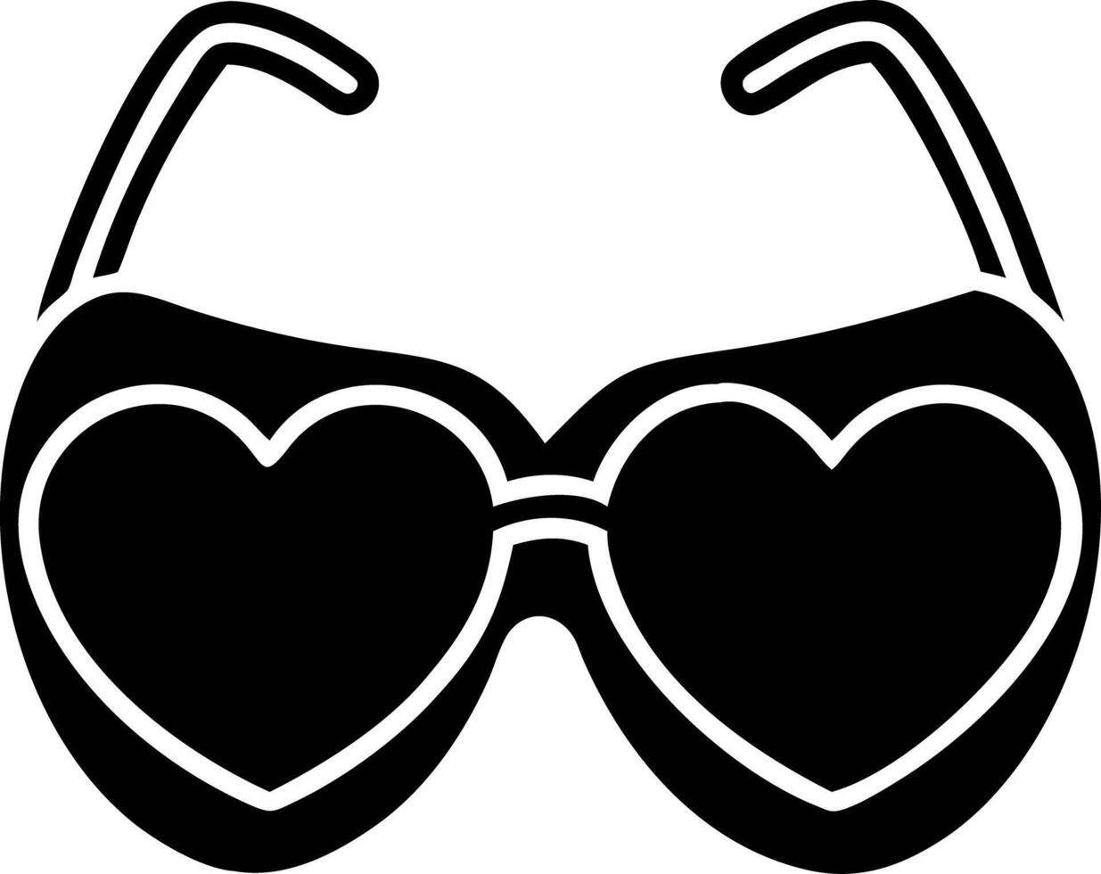 Heart Shaped Sunglasses Design for Fashion and Valentine's Day Themes vector