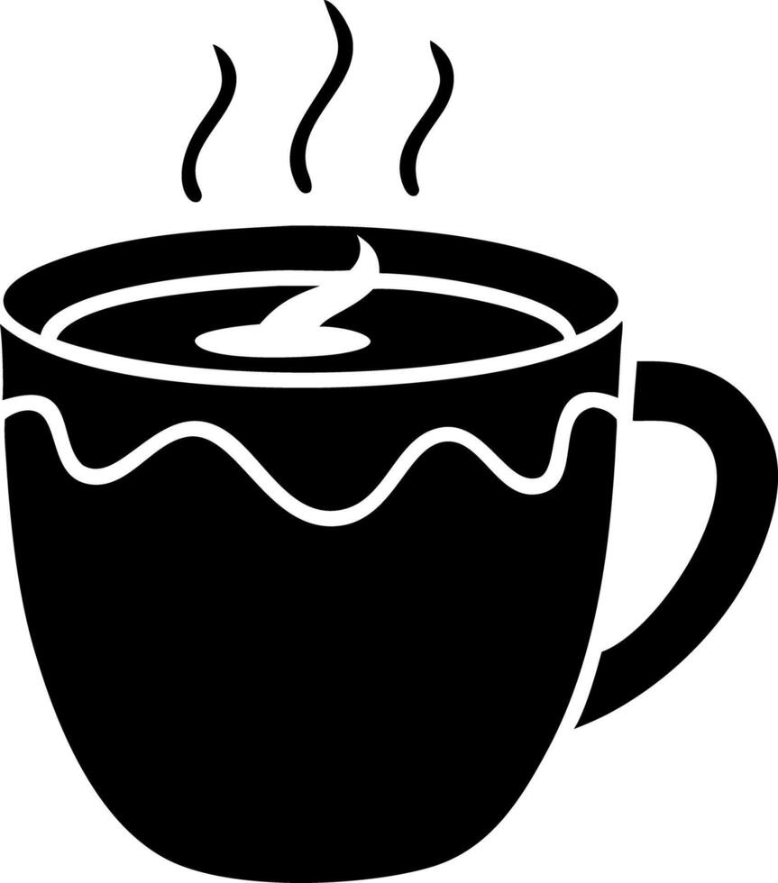Hot Coffee Cup Silhouette with Steam for Cafe and Beverage Designs vector