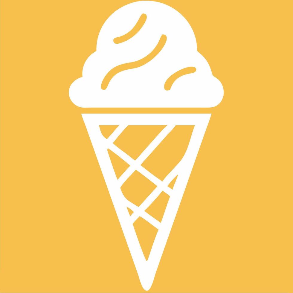 Ice Cream Cone Simple Dessert Symbol for Food and Beverage Branding vector
