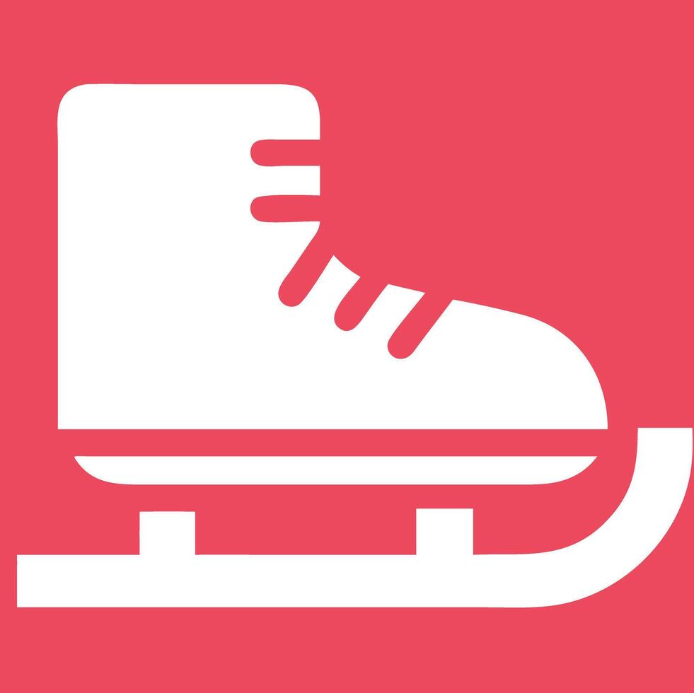 Ice Skating Boot Winter Sports Symbol in Bold Red and Purple vector