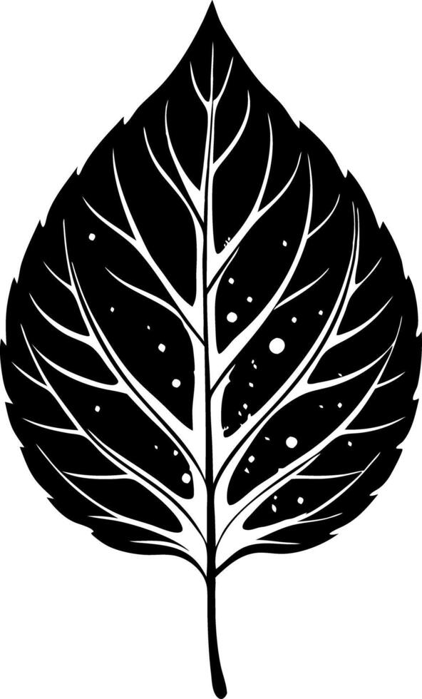 Intricate Black Leaf Silhouette Nature Botanical Art Design vector