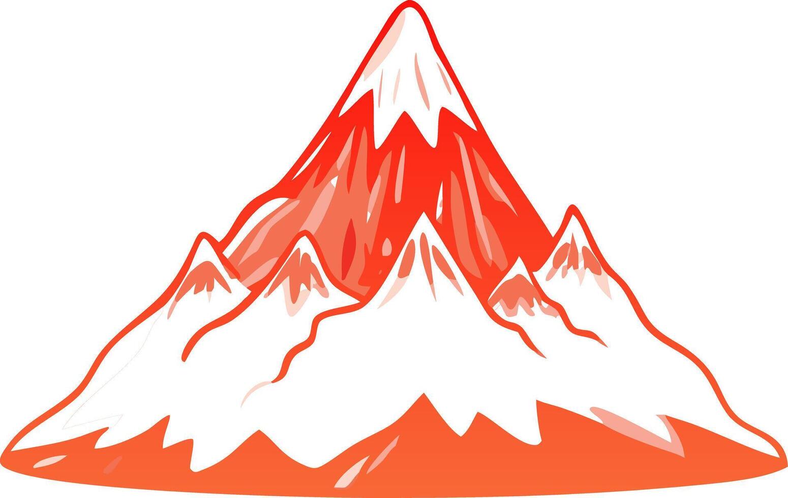Majestic Red Mountain Peaks Illustration for Nature and Travel Themes vector