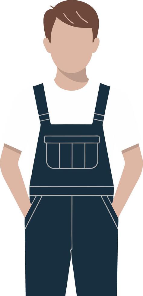 Male Worker Wearing Overalls Illustration for Employment Concept vector
