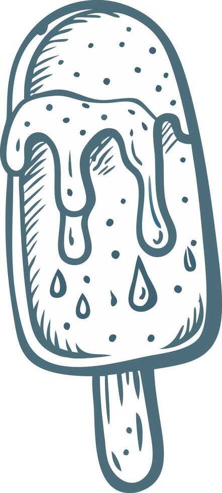 Melting Ice Cream Popsicle Illustration for Summer Design Projects vector