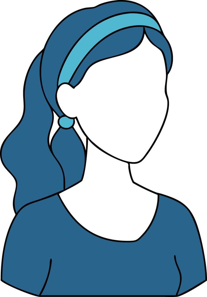 Minimalist Blue Woman Illustration for Social Profile and Design Projects vector