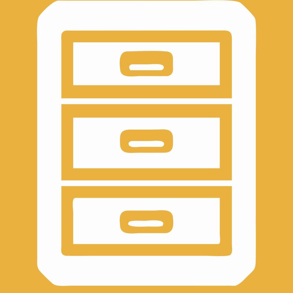 Minimalist Three Drawer Filing Cabinet Illustration for Office Organization vector