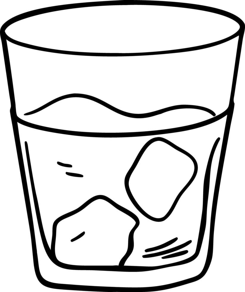 Minimalist Illustration of Glass with Ice Cubes for Beverage Design vector