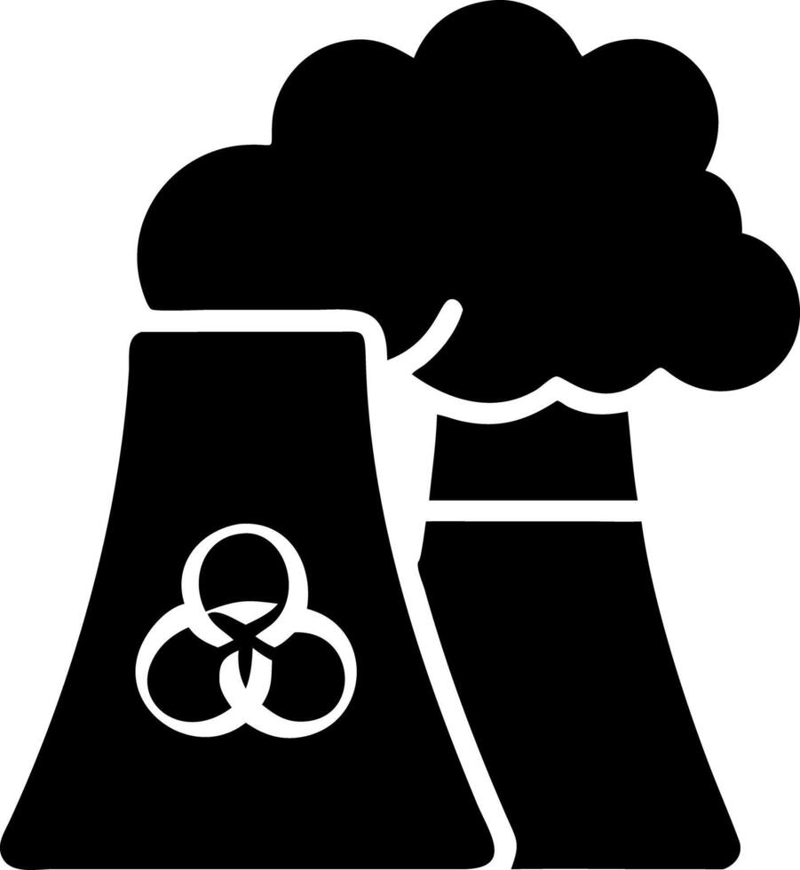 Nuclear Power Plant with Cooling Towers and Eco Symbol Illustration vector