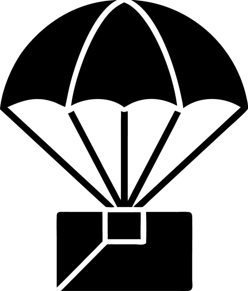 Parachute Delivery Box Symbolizing Airborne Package Shipment vector