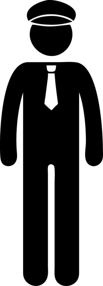 Pilot Uniform Silhouette for Aviation and Travel Design vector