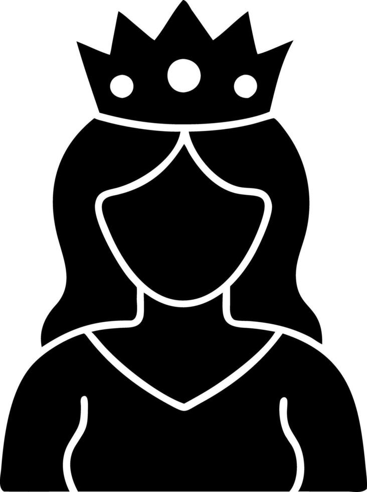 Princess Silhouette with Crown Simple Elegant Design vector
