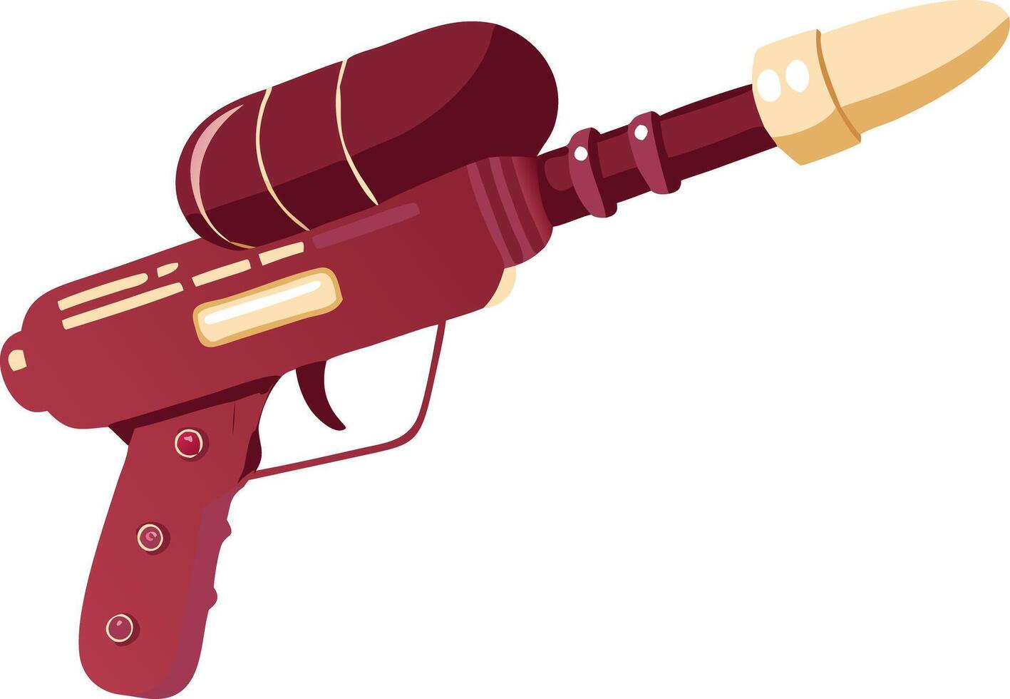 Retro Futuristic Toy Ray Gun for Sci-Fi and Game Design vector