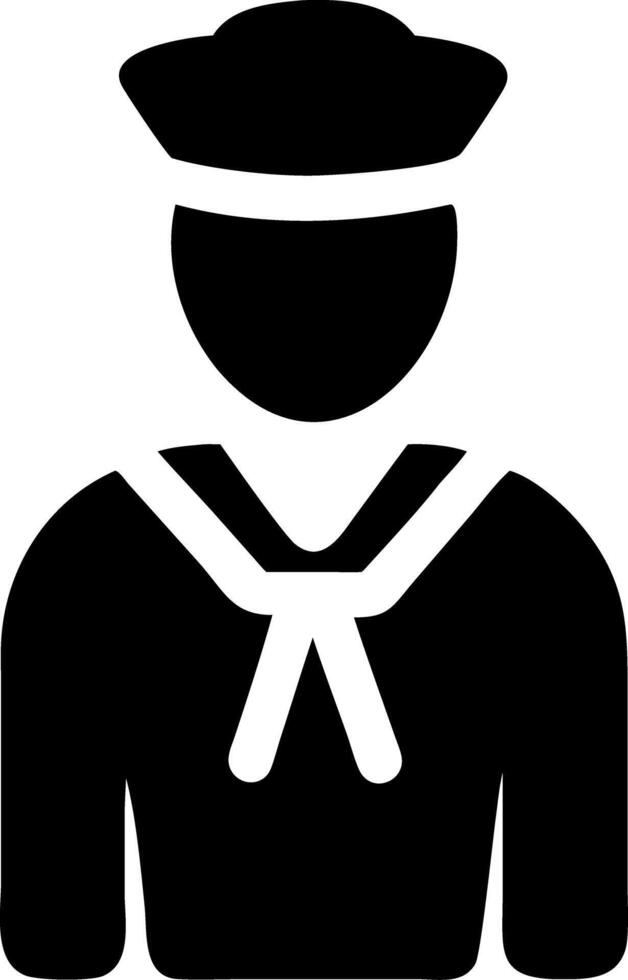 Sailor Silhouette in Uniform Illustration for Nautical Themes vector