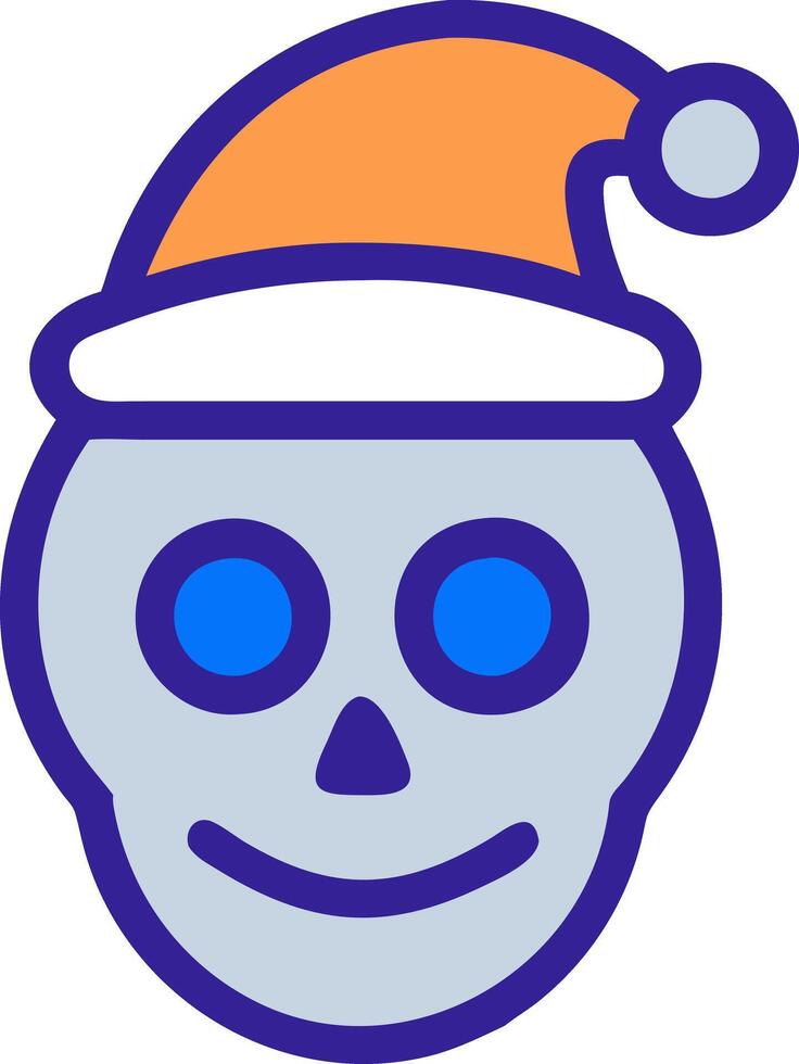 Santa Hat Smiling Skull for Holiday and Halloween Fun Festive Art vector